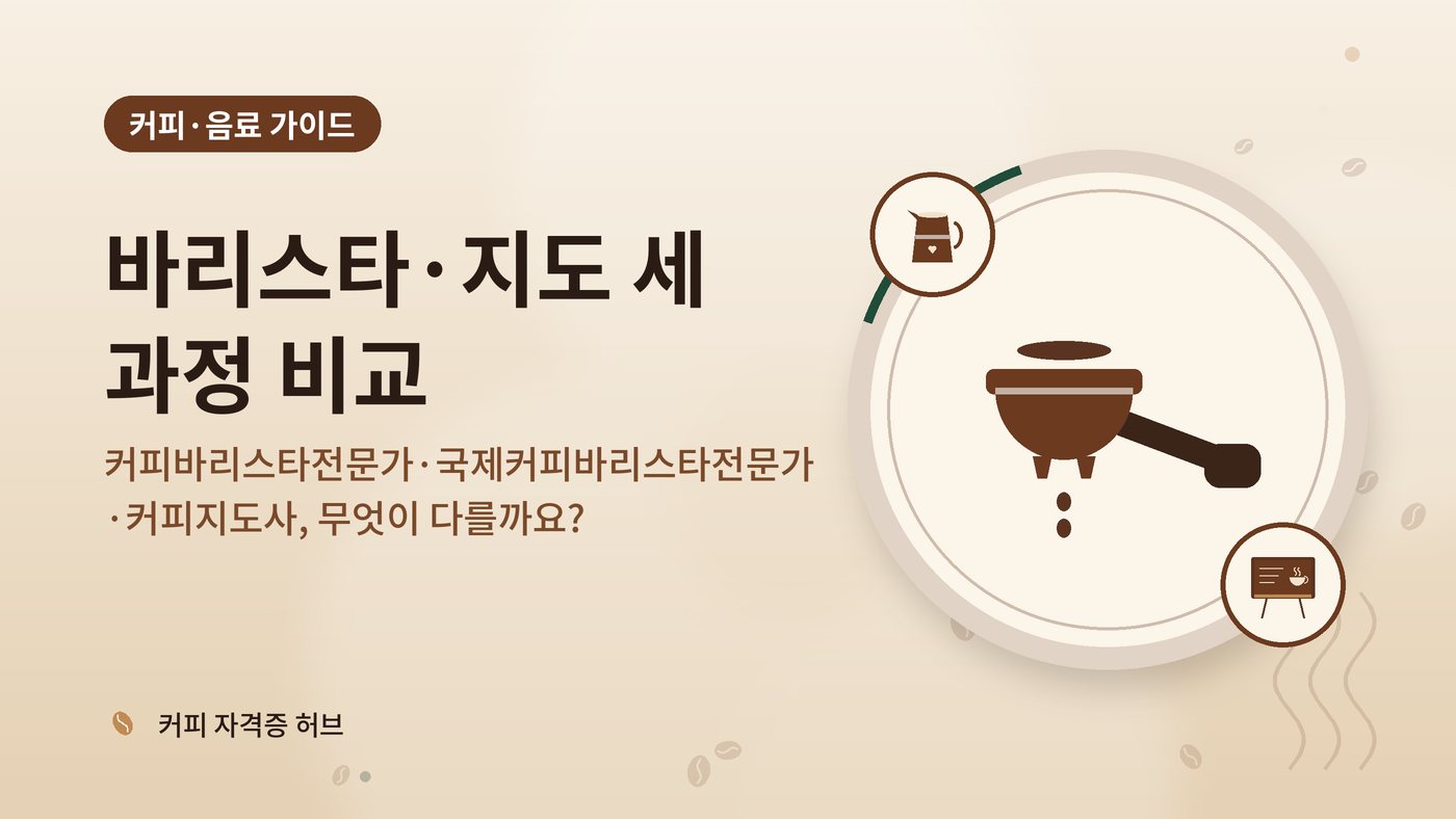 커피바리스타전문가·국제커피바리스타전문가·커피지도사, 무엇이 다를까요? 대표 그림